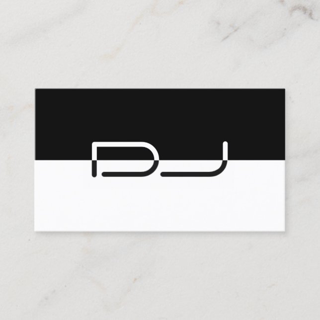 Moderne Black & White DJ Business Card Visitenkarte (Vorderseite)