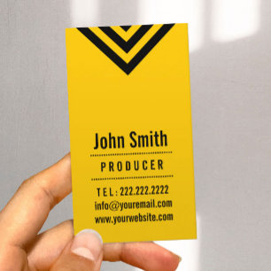 Moderne Black & Yellow Producer Business Card Visitenkarte