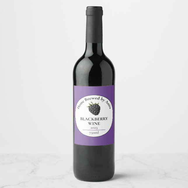 Moderne BlackBerry Wine Flasche Weinetikett (Vorderseite)