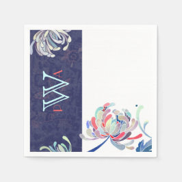 Moderne Bläsernavy-Hochzeit Serviette