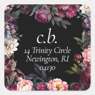 Moderne bläserne Süßigkeiten Rücksendeadressen-Auf Quadratischer Aufkleber