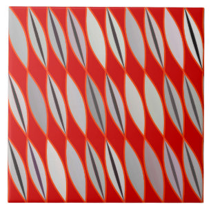 Moderne Blätter des Mittelalters, dunkelrot und g Fliese