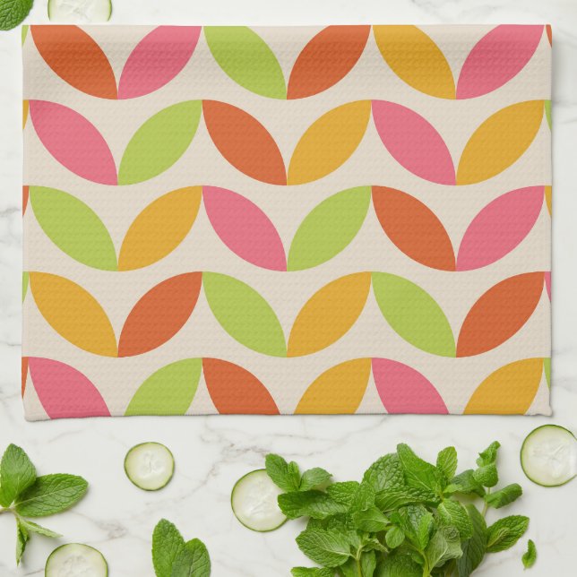 Moderne Blätter im Mittelalter Muster Geschirrtuch (Gefaltet)