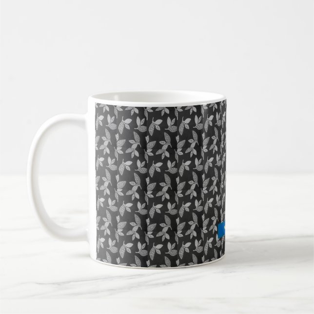 Moderne Blätter in Schwarz Kaffeetasse (Links)