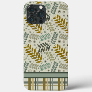 Moderne Blätter Karierte Musterinspirivität Case-Mate iPhone Hülle