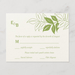 Moderne Blätter RSVP Card - Celery