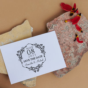 Moderne Blätter Save the Date Hochzeit Gummistempel