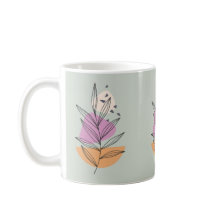 Moderne Blattgrafik mit blass blauem Hintergrund