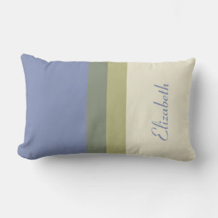 Moderne Blau Grün Creme Benutzerdefinierter Name F Lendenkissen