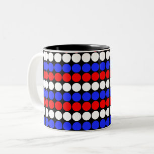 Moderne, blau-rote gestrichelte Streifen Zweifarbige Tasse