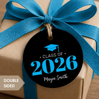Moderne blau-schwarze Abschluss-Geschenkanhänger Geschenkanhänger