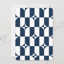 Moderne Blau-Weiß Mitte des Jahrhunderts