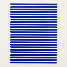 Moderne, blau-weiße, fette Streifen Muster trendy Planer