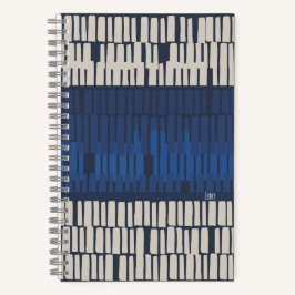 Moderne Blaue Abstrakte Geometrie Notizbuch