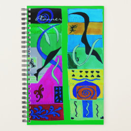 Moderne blaue Abstrakte Inspiration von Matisse Planer