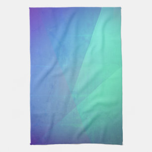 Moderne blaue Aqua- und Türkis-Geometrie-Gradation Geschirrtuch