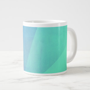 Moderne blaue Aqua- und Türkis-Geometrie-Gradation Jumbo-Tasse