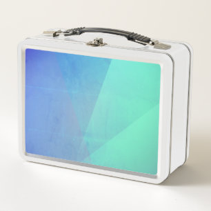Moderne blaue Aqua- und Türkis-Geometrie-Gradation Metall Brotdose