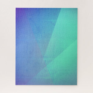 Moderne blaue Aqua- und Türkis-Geometrie-Gradation Puzzle