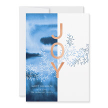 Moderne blaue Aquarell-Weihnachtsfreude