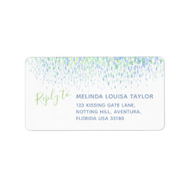 Moderne blaue Aquarelltöne Adressaufkleber