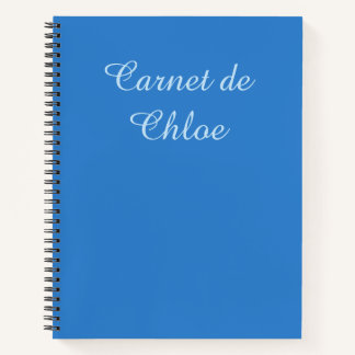 Moderne blaue auf eisblaue französische Carnet-Not Notizbuch