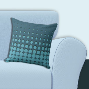 Moderne blaue Aufstiege Halftones Kissen