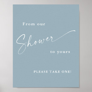 Moderne Blaue Babyparty Schriftzug Poster