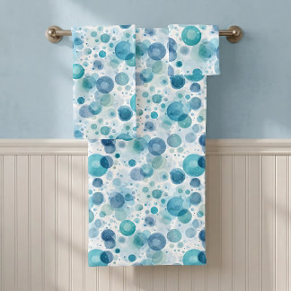 Moderne blaue Badezimmer-Handtuchgarnitur mit Blas Badhandtuch Set