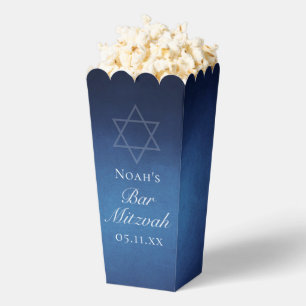 Moderne blaue Bar-Mizwa-Party-Popcorn Geschenkschachtel