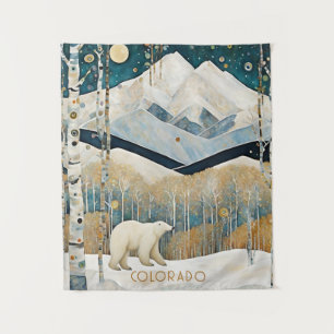 Moderne Blaue Berglandschaft Wandteppich