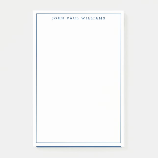 Moderne blaue Beruflich dünne Grenzlinie Post-it Klebezettel (Vorderseite)