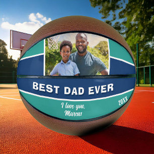 Moderne Blaue Beste Papa Aller Foto Vater Basketball