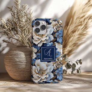 Moderne Blaue Blumen iPhone-Hülle Elegant floral iPhone 16 Hülle