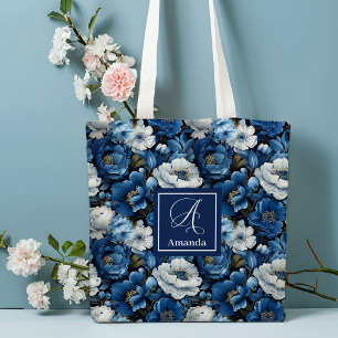Moderne blaue Blumen Personalisierte Blumen-Traget