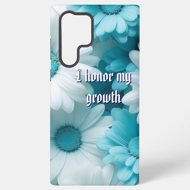 Moderne Blaue Blüten  Samsung Galaxy Hülle (Rückseite)