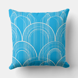 Moderne blaue Bogenmuster-Wurfkissen, minimalistis Kissen