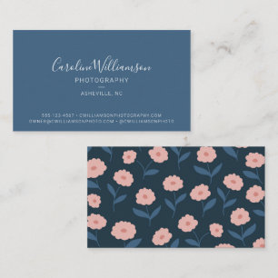 Moderne Blaue Boho-Blumenmode Einfach Trendig Visitenkarte