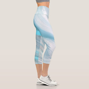 Moderne, blaue Dekoration Capri Leggings