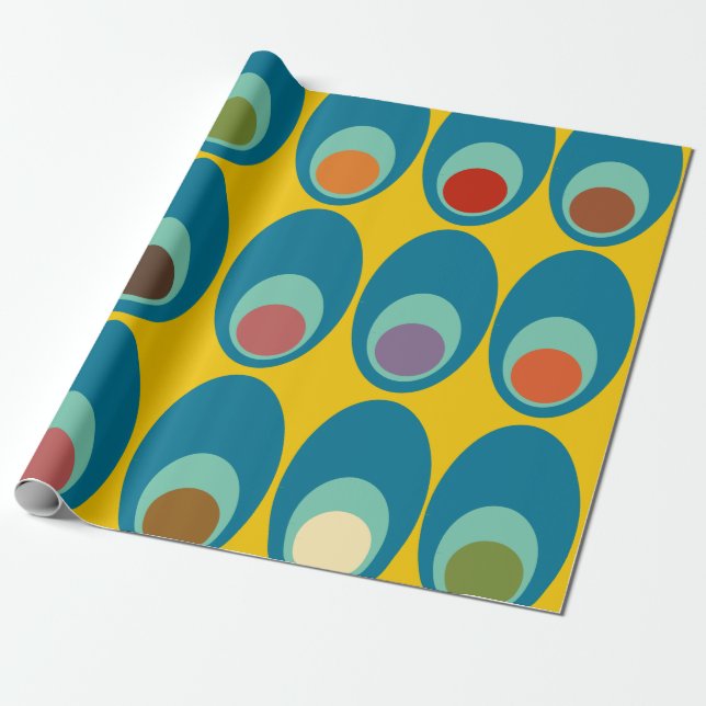 Moderne blaue Eier aus dem Mittelalter Geschenkpapier (Ungerollt)
