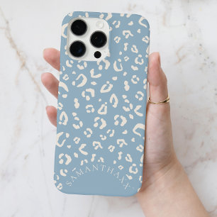 Moderne blaue elegante benutzerdefinierte Leoparde iPhone 16 Pro Max Hülle