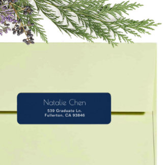 Moderne blaue Elegante Schriftart Rücksendeadresse