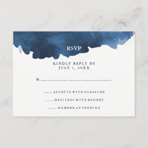 Moderne blaue Farbe   Bat Mitzvah UAWG RSVP Karte