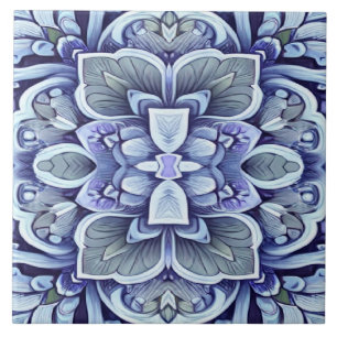 Moderne blaue Farbenklassik mit Blumenmuster Fliese
