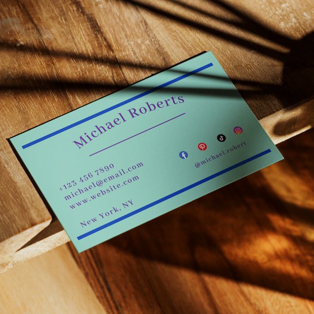 Moderne blaue Farbspritzer-Kreation mit QR-Code Visitenkarte (Von Creator hochgeladen)