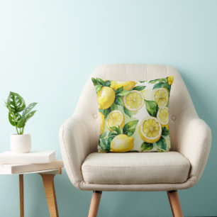 Moderne blaue Floral-Schrift-Brautparty mit Zitron Kissen