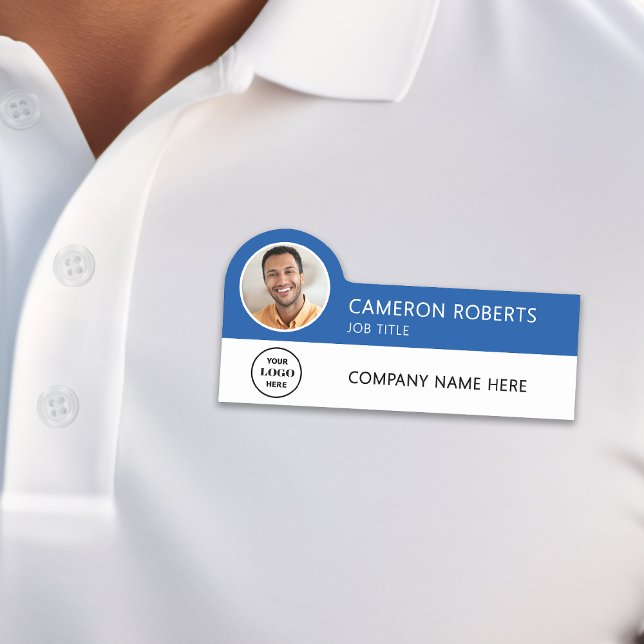 Moderne blaue Fotomagnete mit Firmenlogo Namensschild (Von Creator hochgeladen)