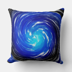 Moderne Blaue Galaxie Abstrakte Kunst Kissen