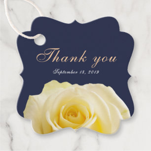 Moderne blaue Gelbe Rose Vielen Dank für Ihre Blum Geschenkanhänger