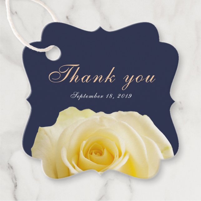 Moderne blaue Gelbe Rose Vielen Dank für Ihre Blum Geschenkanhänger (Vorderseite)